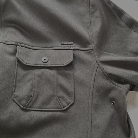 CALVIN KLEIN Lightweight Jacket Front Chest Pockets Zipper Charcoal Gray Men XL - Picture 5 of 12